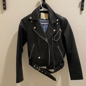 Maje real leather biker jacket